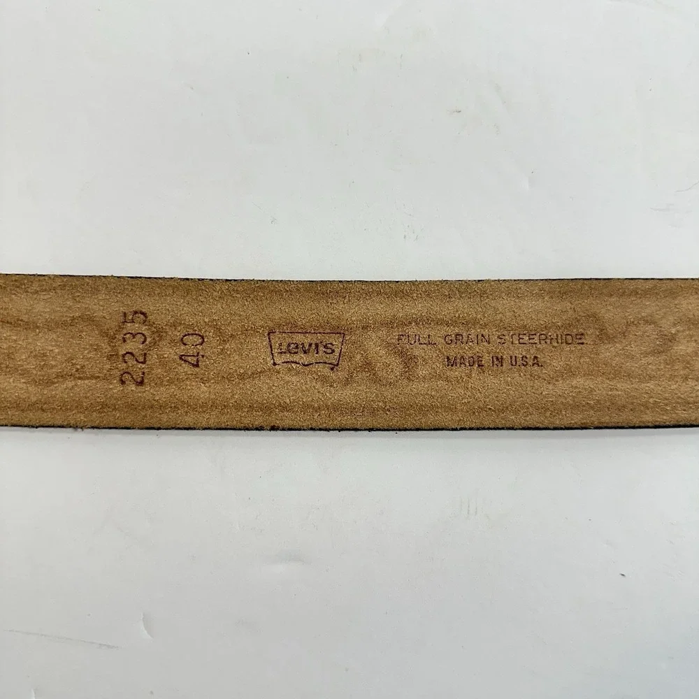 Vintage Levis 2235 Leather Belt Size 40 Made USA Full Grain Steerhide Western